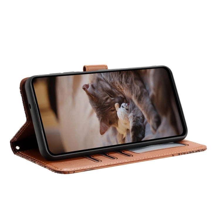 For iPhone SE 2024 Cat Embossing Pattern Leather Phone Case with Lanyard(Brown) - More iPhone Cases by PMC Jewellery | Online Shopping South Africa | PMC Jewellery | Buy Now Pay Later Mobicred