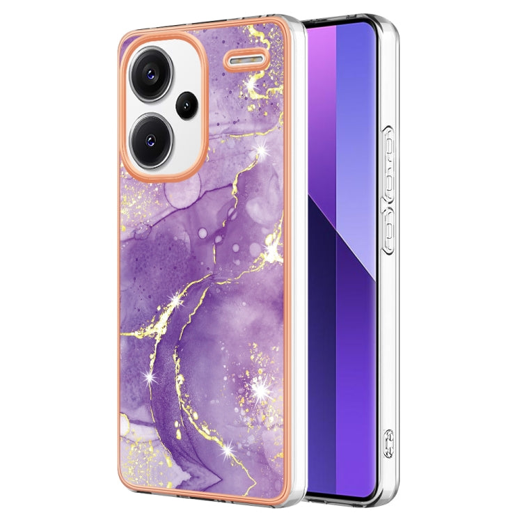 For Xiaomi Redmi Note 13 Pro+ 5G Electroplating Marble Dual-side IMD Phone Case(Purple 002) - Note 13 Pro+ Cases by PMC Jewellery | Online Shopping South Africa | PMC Jewellery | Buy Now Pay Later Mobicred