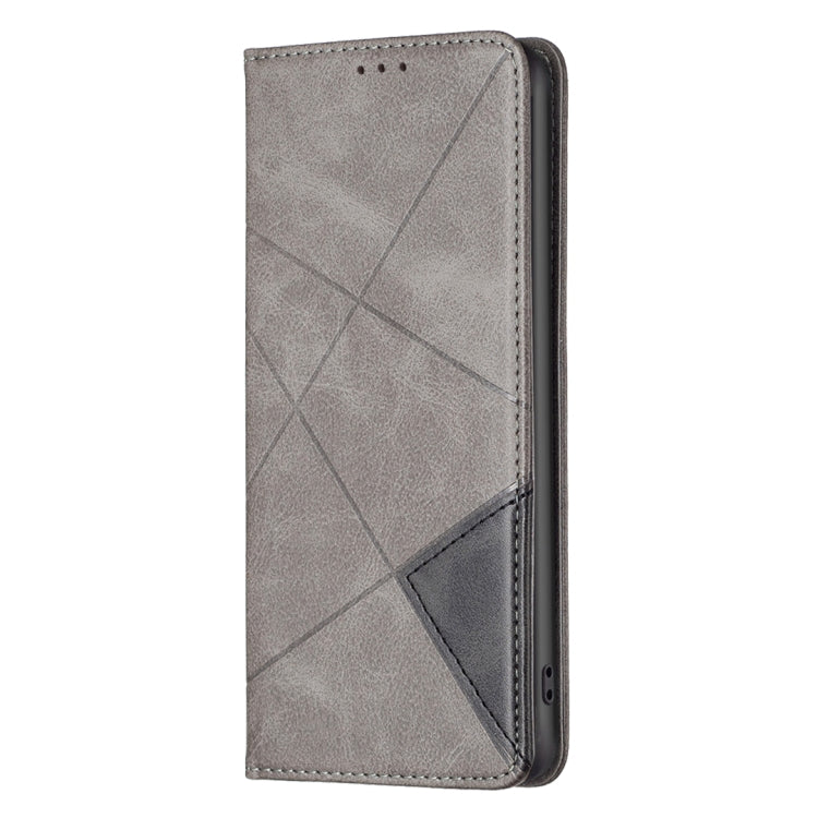 For iPhone 16 Pro Max Rhombus Texture Magnetic Leather Phone Case(Grey) - iPhone 16 Pro Max Cases by PMC Jewellery | Online Shopping South Africa | PMC Jewellery | Buy Now Pay Later Mobicred