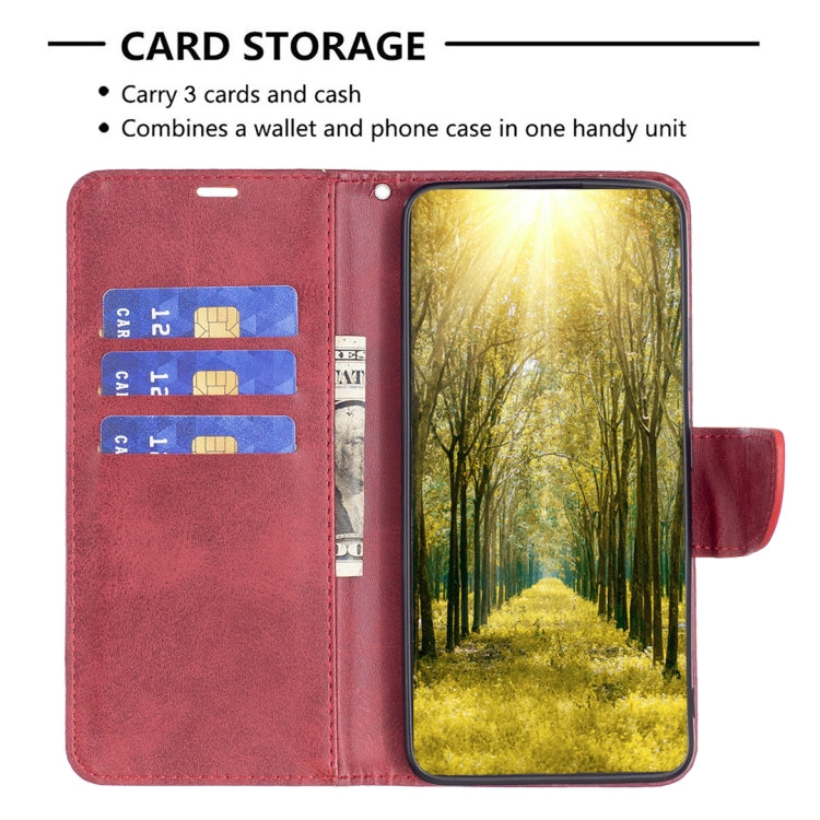 For iPhone 16 Lambskin Texture Pure Color Flip Leather Phone Case(Red) - iPhone 16 Cases by PMC TechLife | Online Shopping South Africa | PMC TechLife | Buy Now Pay Later Mobicred
