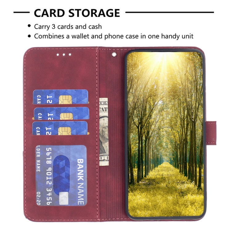For iPhone 16 Pro Max Magnetic Buckle Rhombus Texture Leather Phone Case(Red) - iPhone 16 Pro Max Cases by PMC TechLife | Online Shopping South Africa | PMC TechLife | Buy Now Pay Later Mobicred