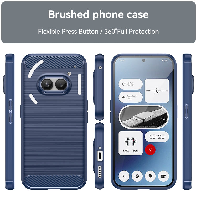 For Nothing Phone 2a Brushed Texture Carbon Fiber TPU Phone Case(Blue) - More Brand by PMC Jewellery | Online Shopping South Africa | PMC Jewellery | Buy Now Pay Later Mobicred