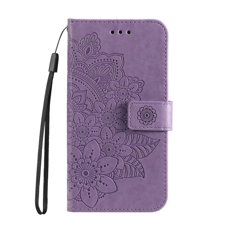 For Google Pixel 9 Pro 7-petal Flowers Embossing Leather Phone Case(Light Purple) - Google Cases by PMC Jewellery | Online Shopping South Africa | PMC Jewellery | Buy Now Pay Later Mobicred