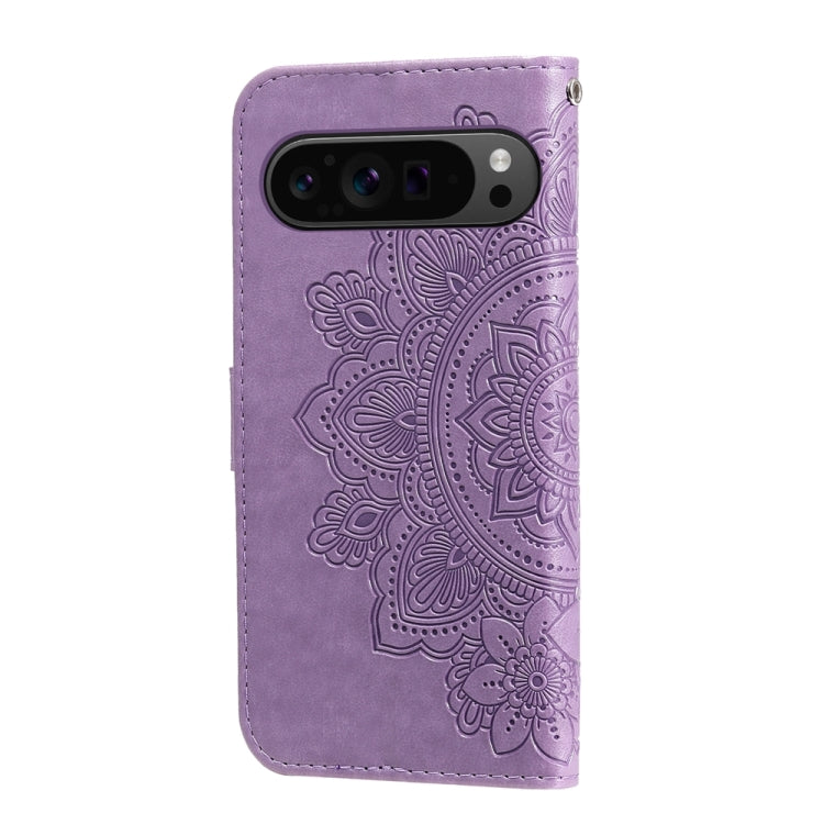 For Google Pixel 9 Pro 7-petal Flowers Embossing Leather Phone Case(Light Purple) - Google Cases by PMC Jewellery | Online Shopping South Africa | PMC Jewellery | Buy Now Pay Later Mobicred