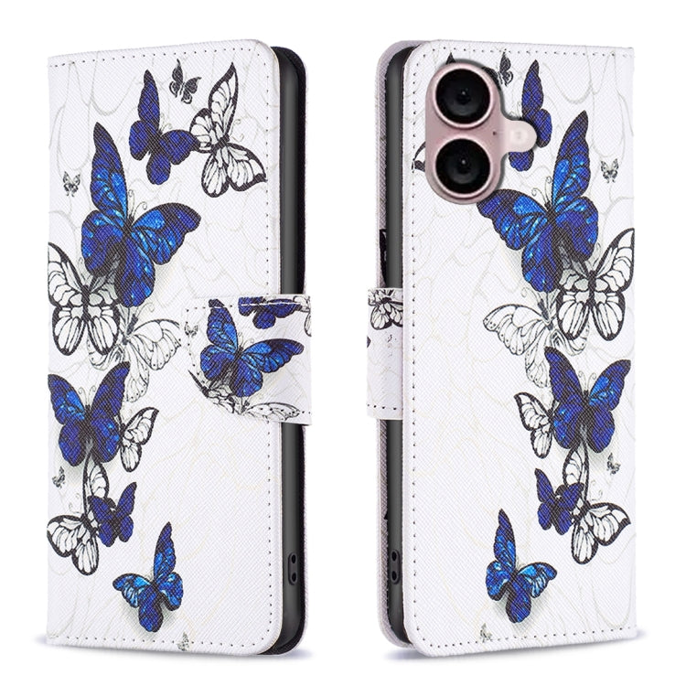 For iPhone 16 Plus Colored Drawing Pattern Flip Leather Phone Case(Butterflies) - iPhone 16 Plus Cases by PMC TechLife | Online Shopping South Africa | PMC TechLife | Buy Now Pay Later Mobicred