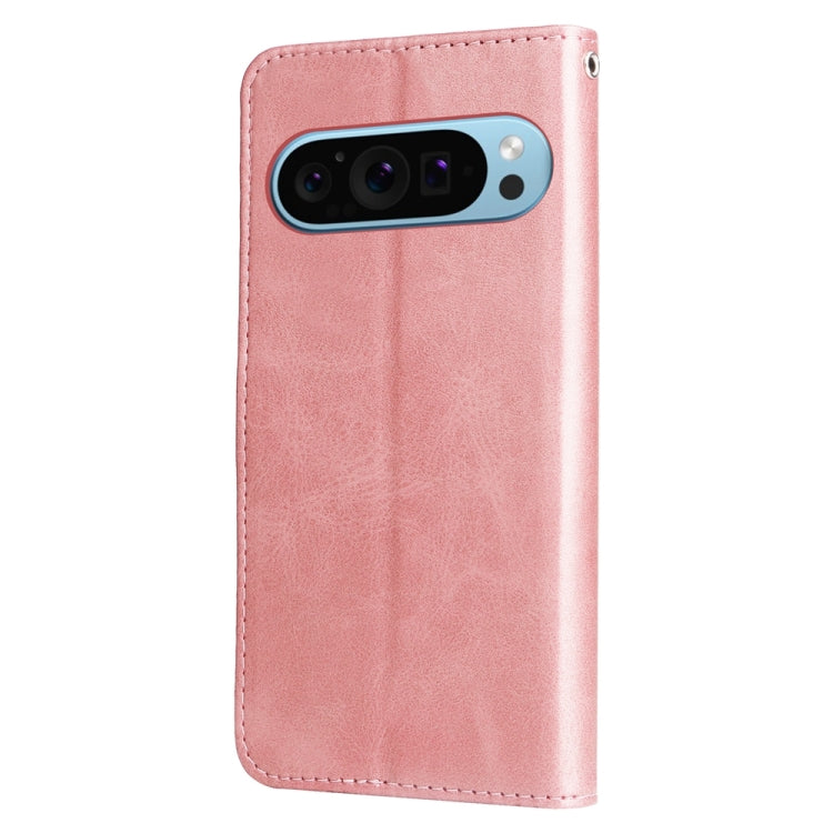 For Google Pixel 9 Fashion Calf Texture Zipper Leather Phone Case(Rose Gold) - Google Cases by PMC Jewellery | Online Shopping South Africa | PMC Jewellery | Buy Now Pay Later Mobicred