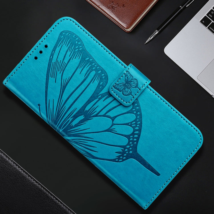 For iPhone 16 Pro Embossed Butterfly Leather Phone Case(Blue) - iPhone 16 Pro Cases by PMC TechLife | Online Shopping South Africa | PMC TechLife | Buy Now Pay Later Mobicred