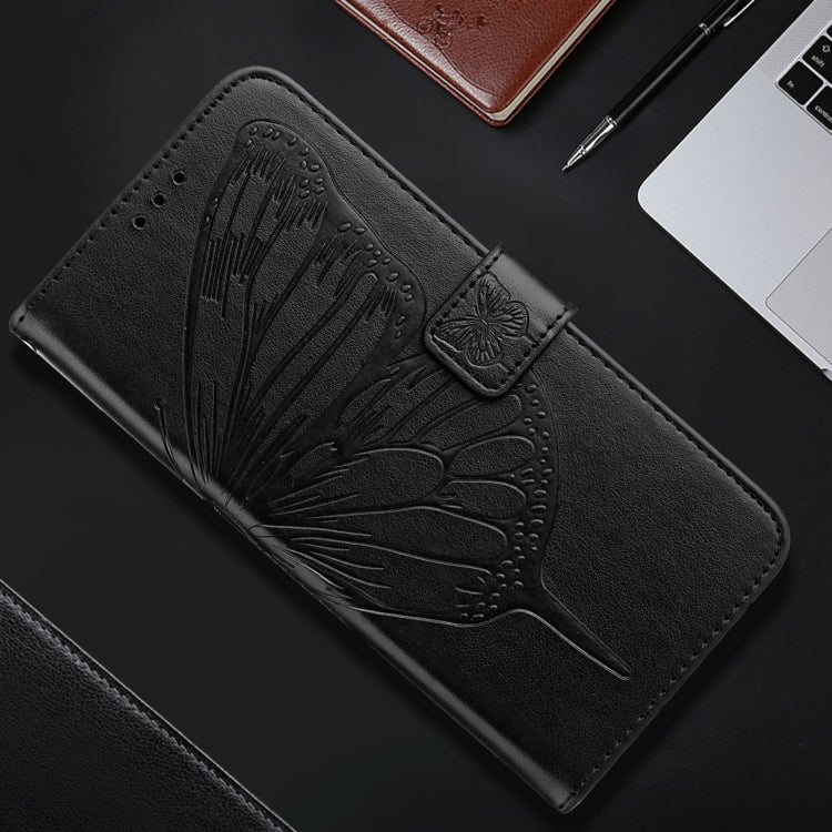 For iPhone 16 Plus Embossed Butterfly Leather Phone Case(Black) - iPhone 16 Plus Cases by PMC Jewellery | Online Shopping South Africa | PMC Jewellery | Buy Now Pay Later Mobicred