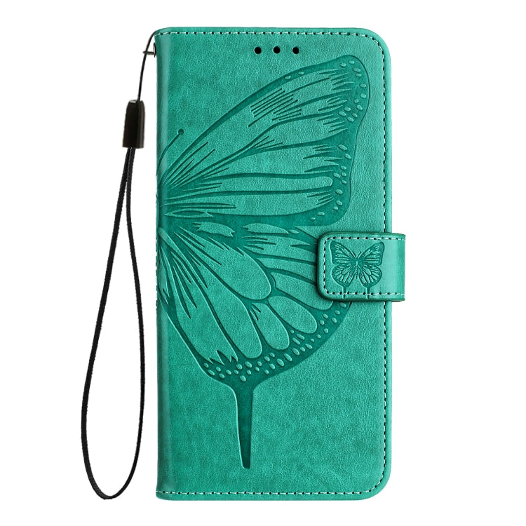 For iPhone 16 Embossed Butterfly Leather Phone Case(Green) - iPhone 16 Cases by PMC TechLife | Online Shopping South Africa | PMC TechLife | Buy Now Pay Later Mobicred