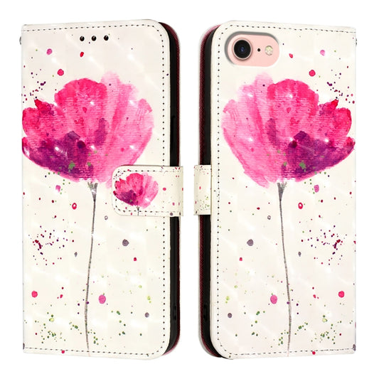 For iPhone SE 2024 3D Painting Horizontal Flip Leather Phone Case(Flower) - More iPhone Cases by PMC Jewellery | Online Shopping South Africa | PMC Jewellery | Buy Now Pay Later Mobicred