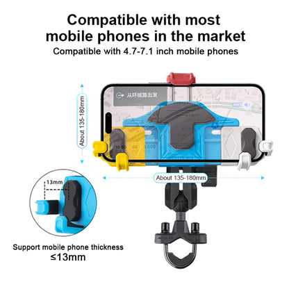 MOTOSLG Crab Motorcycle Phone Clamp Bracket M10 Ballhead Mount with Anti-theft Lock(Yellow Blue White) - Holder by MOTOLSG | Online Shopping South Africa | PMC Jewellery | Buy Now Pay Later Mobicred