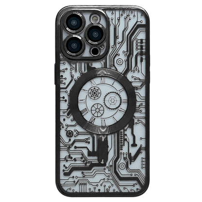 For iPhone 14 Pro Max Electroplated Circuit Board Pattern MagSafe Phone Case(Black) - iPhone 14 Pro Max Cases by PMC Jewellery | Online Shopping South Africa | PMC Jewellery