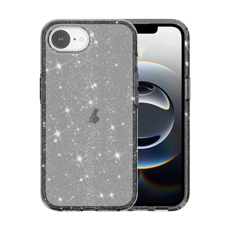For iPhone 16e Shockproof Terminator Glitter Powder Phone Case(Black) - iPhone 16e Cases by PMC TechLife | Online Shopping South Africa | PMC TechLife | Buy Now Pay Later Mobicred