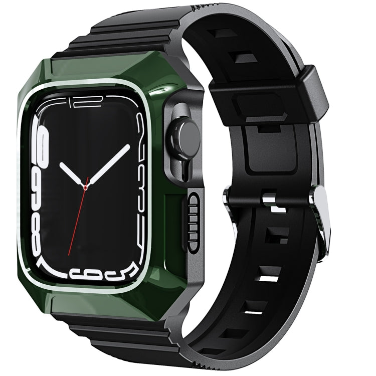 For Apple Watch Ultra 2 49mm PC Rugged Case Integrated TPU Watch Band(Green) - Watch Bands by PMC Jewellery | Online Shopping South Africa | PMC Jewellery | Buy Now Pay Later Mobicred