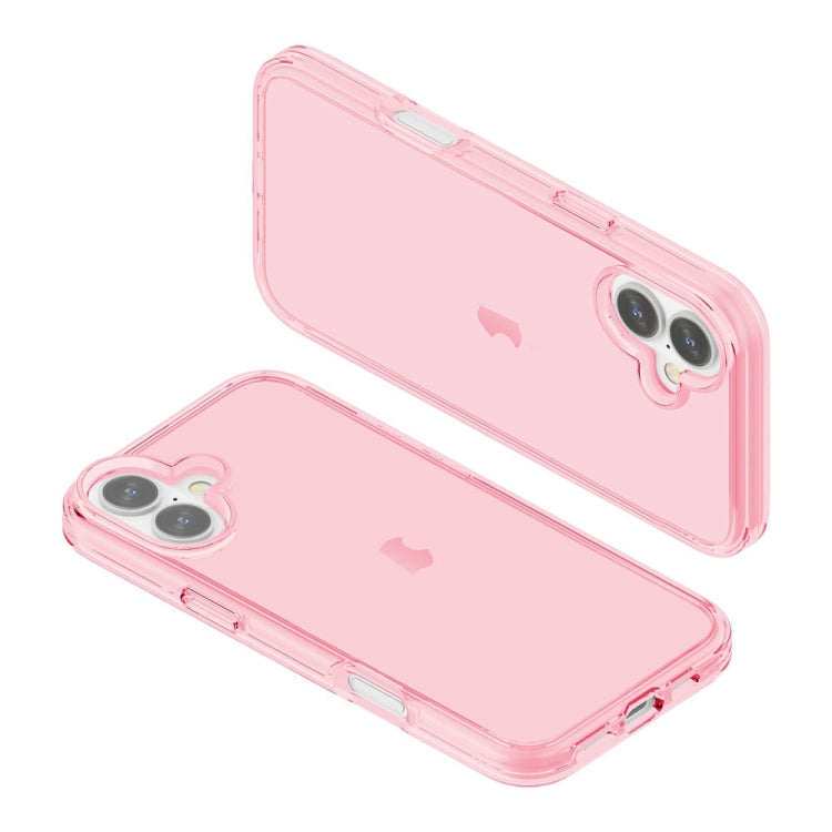 For iPhone 16 Plus Shockproof Terminator Transparent Phone Case(Pink) - iPhone 16 Plus Cases by PMC Jewellery | Online Shopping South Africa | PMC Jewellery | Buy Now Pay Later Mobicred