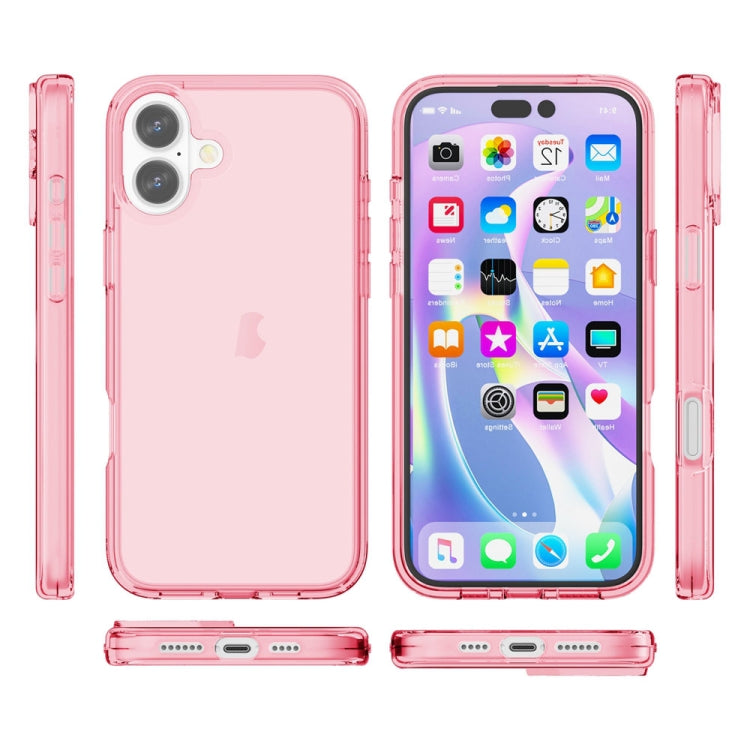 For iPhone 16 Shockproof Terminator Transparent Phone Case(Pink) - iPhone 16 Cases by PMC Jewellery | Online Shopping South Africa | PMC Jewellery | Buy Now Pay Later Mobicred