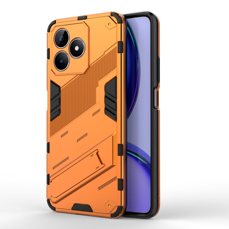 For Realme C53 4G Punk Armor 2 in 1 PC + TPU Phone Case with Holder(Orange) - Realme Cases by PMC Jewellery | Online Shopping South Africa | PMC Jewellery | Buy Now Pay Later Mobicred