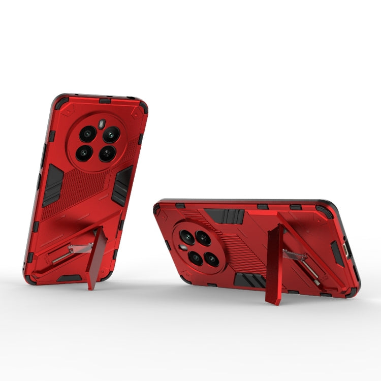 For Realme 12+ 5G Global Punk Armor 2 in 1 PC + TPU Phone Case with Holder(Red) - Realme Cases by PMC Jewellery | Online Shopping South Africa | PMC Jewellery | Buy Now Pay Later Mobicred