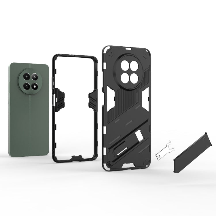 For Realme 12 5G Global Punk Armor 2 in 1 PC + TPU Phone Case with Holder(Light Red) - Realme Cases by PMC TechLife | Online Shopping South Africa | PMC TechLife | Buy Now Pay Later Mobicred