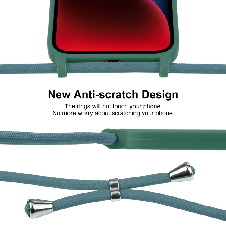 For iPhone 15 Crossbody Lanyard Liquid Silicone Case(Emerald Green) - iPhone 15 Cases by PMC TechLife | Online Shopping South Africa | PMC TechLife
