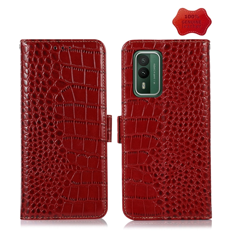 For Nokia XR21 Crocodile Top Layer Cowhide Leather Phone Case(Red) - free shipping - PMC TechLife - Order now!
