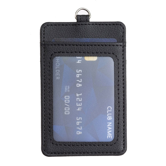 BFK15 Vertical ID Card Bag with Lanyard(Black) - Card & Passport Bags by PMC Jewellery | Online Shopping South Africa | PMC Jewellery