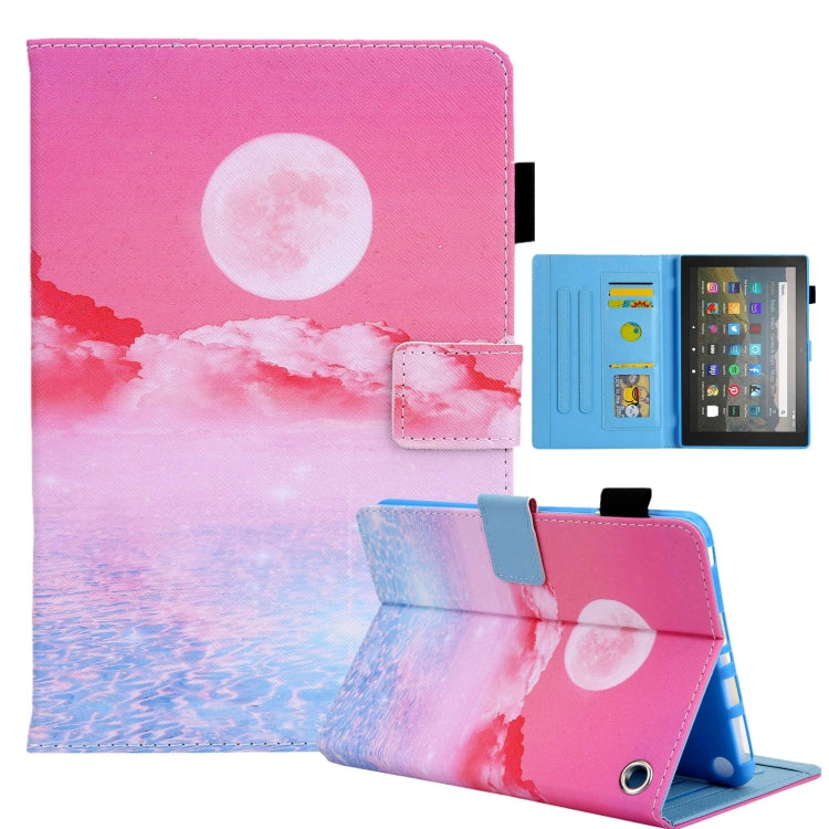 For Amazon Fire Max 11 2023 Colored Drawing Leather Smart Tablet Case(Red Moom) - Amazon by PMC TechLife | Online Shopping South Africa | PMC TechLife | Buy Now Pay Later Mobicred
