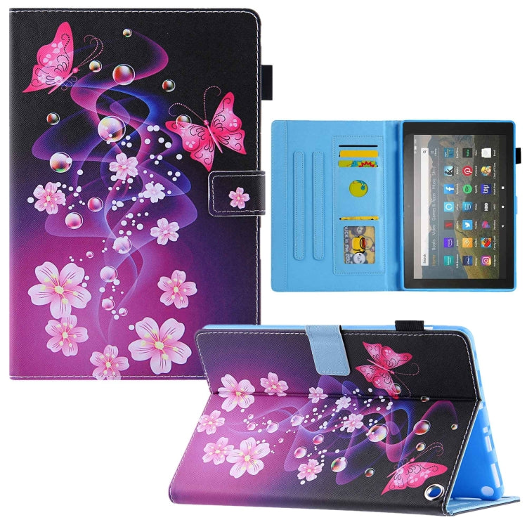 For Amazon Fire Max 11 2023 Colored Drawing Leather Smart Tablet Case(Dual Pink Butterflies) - Amazon by PMC TechLife | Online Shopping South Africa | PMC TechLife | Buy Now Pay Later Mobicred