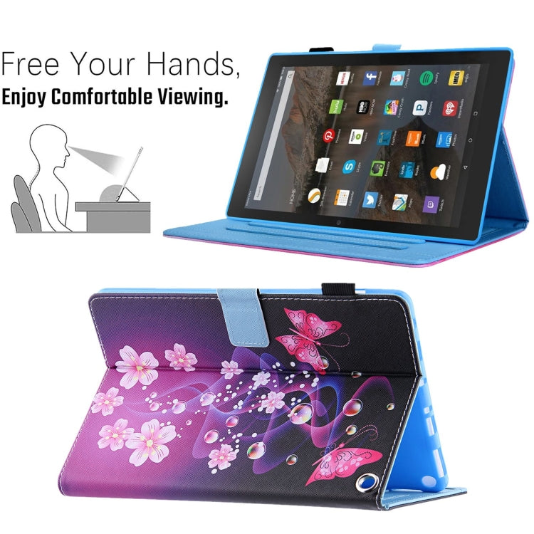 For Amazon Fire Max 11 2023 Colored Drawing Leather Smart Tablet Case(Dual Pink Butterflies) - Amazon by PMC TechLife | Online Shopping South Africa | PMC TechLife | Buy Now Pay Later Mobicred