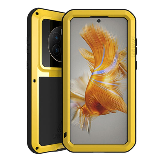 For Huawei Mate 50 Pro LOVE MEI POWERFUL Metal Shockproof Life Waterproof Dustproof Phone Case(Yellow) - Huawei Cases by LOVE MEI | Online Shopping South Africa | PMC Jewellery