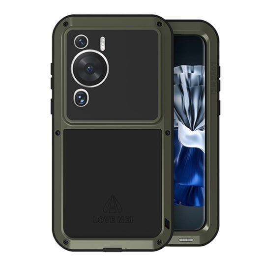 For Huawei P60 / P60 Pro / P60 Art LOVE MEI POWERFUL Metal Shockproof Life Waterproof Dustproof Phone Case(Army Green) - Huawei Cases by LOVE MEI | Online Shopping South Africa | PMC Jewellery