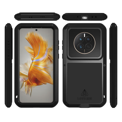 For Huawei Mate 50 Pro LOVE MEI POWERFUL Metal Shockproof Life Waterproof Dustproof Phone Case(Black) - Huawei Cases by LOVE MEI | Online Shopping South Africa | PMC Jewellery