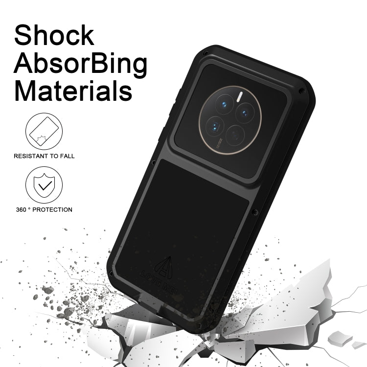 For Huawei Mate 50 LOVE MEI POWERFUL Metal Shockproof Life Waterproof Dustproof Phone Case(Yellow) - Huawei Cases by LOVE MEI | Online Shopping South Africa | PMC Jewellery