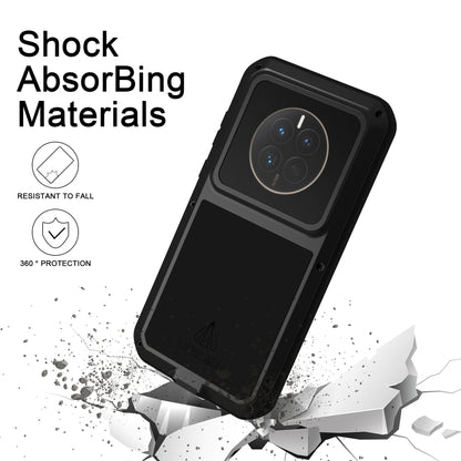 For Huawei Mate 50 LOVE MEI POWERFUL Metal Shockproof Life Waterproof Dustproof Phone Case(Black) - Huawei Cases by LOVE MEI | Online Shopping South Africa | PMC Jewellery