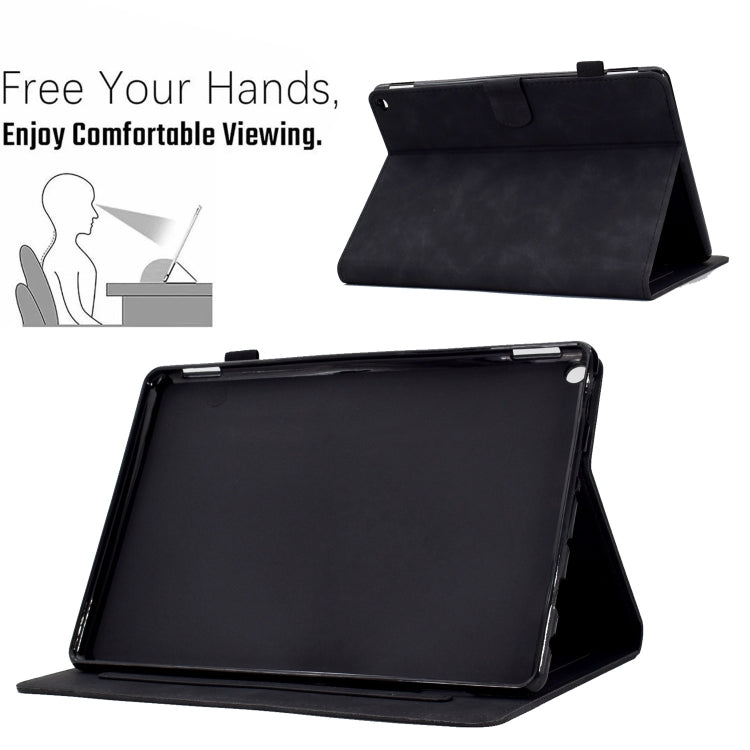 For Amazon Fire Max 11 2023 Embossed Tower Flip Smart Leather Tablet Case(Black) - Amazon by PMC TechLife | Online Shopping South Africa | PMC TechLife | Buy Now Pay Later Mobicred