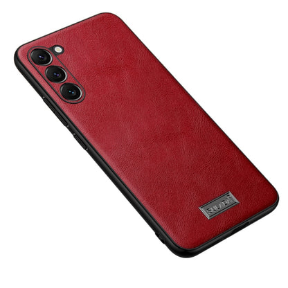 For Samsung Galaxy S24+ 5G SULADA Shockproof TPU Hybrid Handmade Leather Phone Case(Red) - Galaxy S24+ 5G Cases by SULADA | Online Shopping South Africa | PMC Jewellery | Buy Now Pay Later Mobicred