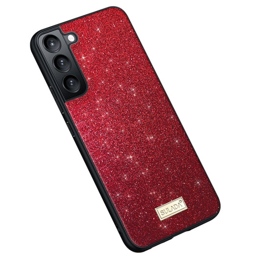 For Samsung Galaxy S25 5G SULADA Glittery TPU Hybrid Handmade Leather Phone Case(Red) - Galaxy S25 5G Cases by SULADA | Online Shopping South Africa | PMC Jewellery | Buy Now Pay Later Mobicred