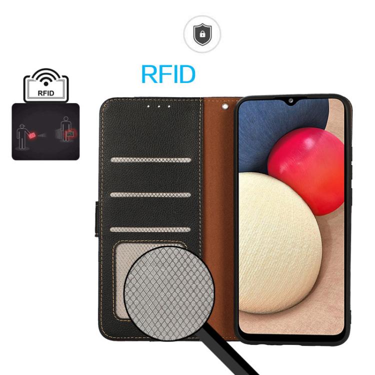 For iPhone 17 Pro KHAZNEH Litchi Texture Leather RFID Phone Case(Black) - free shipping - PMc TechLife - Order now!