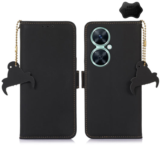 For Huawei Nova 11i / Maimang 20 5G / Enjoy 60 Pro Genuine Leather Magnetic RFID Leather Phone Case(Black) - Huawei Cases by PMC Jewellery | Online Shopping South Africa | PMC Jewellery | Buy Now Pay Later Mobicred