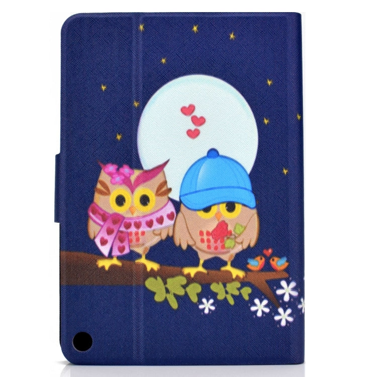 For Amazon Fire Max 11 2023 Colored Drawing Smart Leather Tablet Case(Couple Owls) - Amazon by PMC TechLife | Online Shopping South Africa | PMC TechLife | Buy Now Pay Later Mobicred
