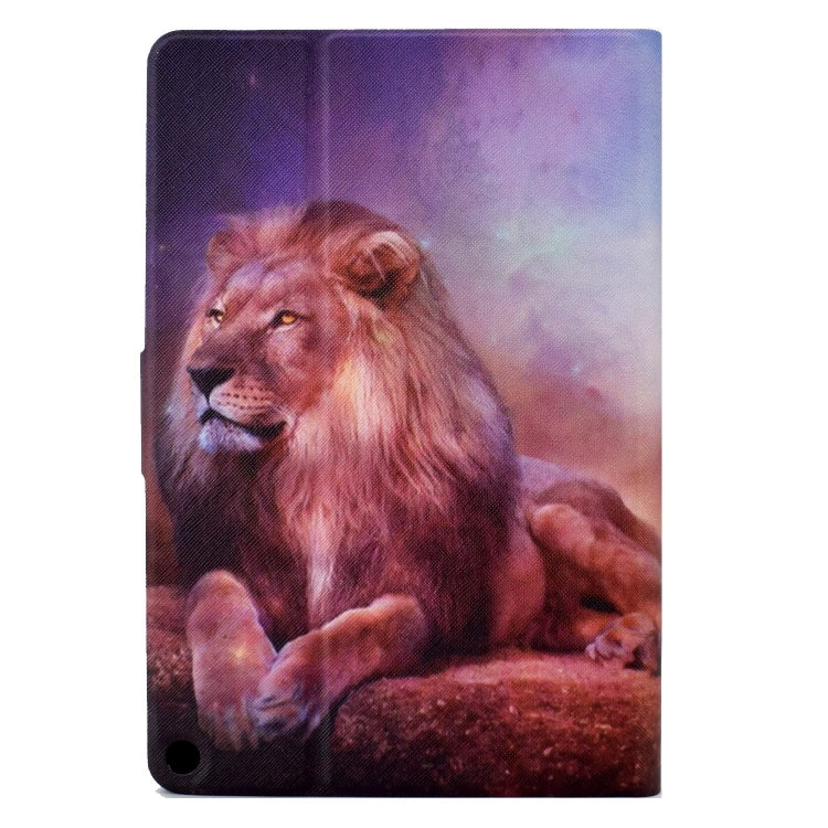For Amazon Fire Max 11 2023 Colored Drawing Smart Leather Tablet Case(Lion King) - Amazon by PMC TechLife | Online Shopping South Africa | PMC TechLife | Buy Now Pay Later Mobicred