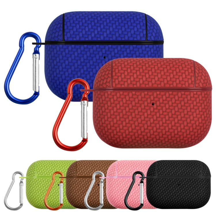 For AirPods 1 / 2 Woven Skin Texture PC TWS Earphone Protective Case(Pink) - free shipping - PMC Jewellery - Order now!