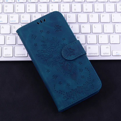 For OPPO A60 4G Butterfly Rose Embossed Leather Phone Case(Blue) - OPPO Cases by PMC Jewellery | Online Shopping South Africa | PMC Jewellery | Buy Now Pay Later Mobicred