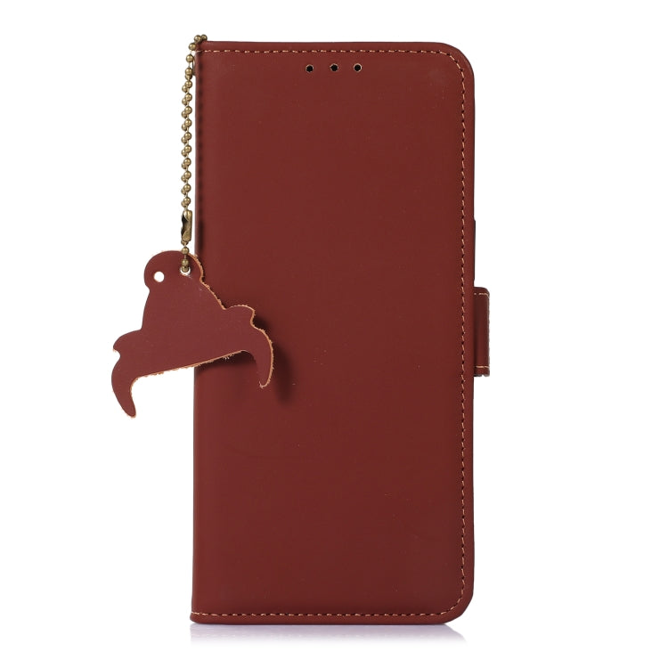 For Honor 90 5G Genuine Leather Magnetic RFID Leather Phone Case(Coffee) - Honor Cases by PMC TechLife | Online Shopping South Africa | PMC TechLife | Buy Now Pay Later Mobicred