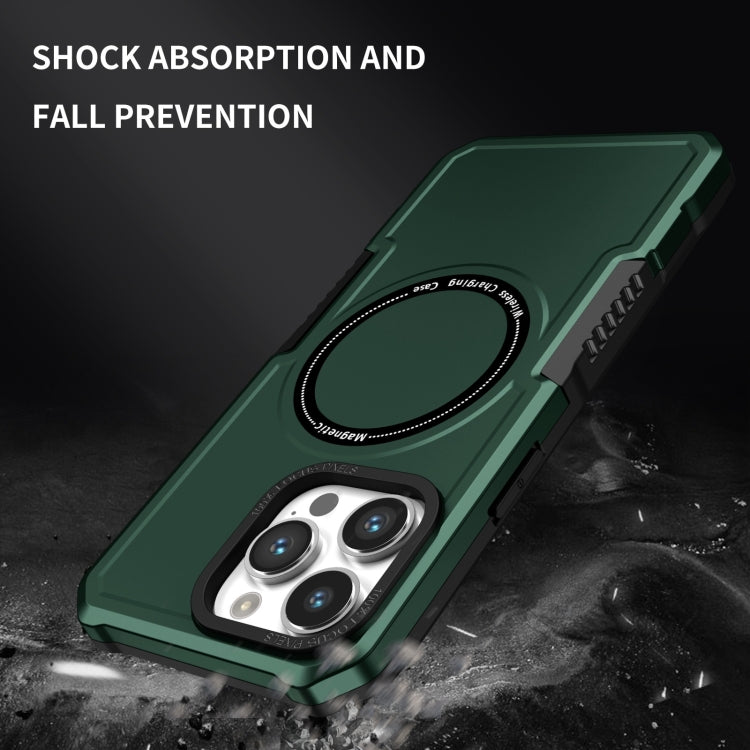 For iPhone 15 Pro MagSafe Shockproof Armor Phone Case(Dark Green) - iPhone 15 Pro Cases by PMC Jewellery | Online Shopping South Africa | PMC Jewellery