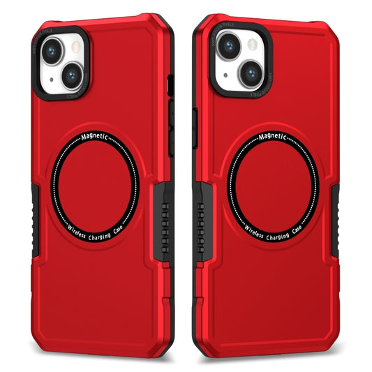 For iPhone 15 Plus MagSafe Shockproof Armor Phone Case(Red) - iPhone 15 Plus Cases by PMC Jewellery | Online Shopping South Africa | PMC Jewellery