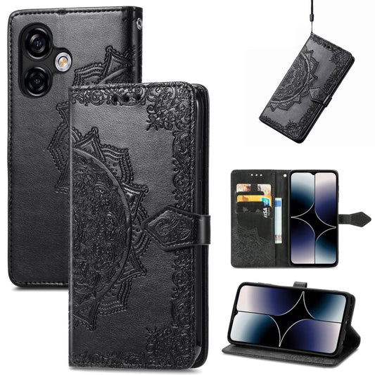 For Ulefone Note 16 Pro Mandala Flower Embossed Leather Phone Case(Black) - Ulefone Cases by PMC Jewellery | Online Shopping South Africa | PMC Jewellery | Buy Now Pay Later Mobicred