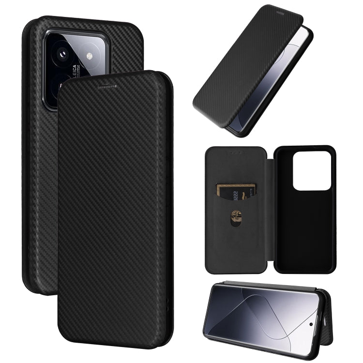 For Xiaomi 14 Pro Carbon Fiber Texture Flip Leather Phone Case(Black) - 14 Pro Cases by PMC Jewellery | Online Shopping South Africa | PMC Jewellery