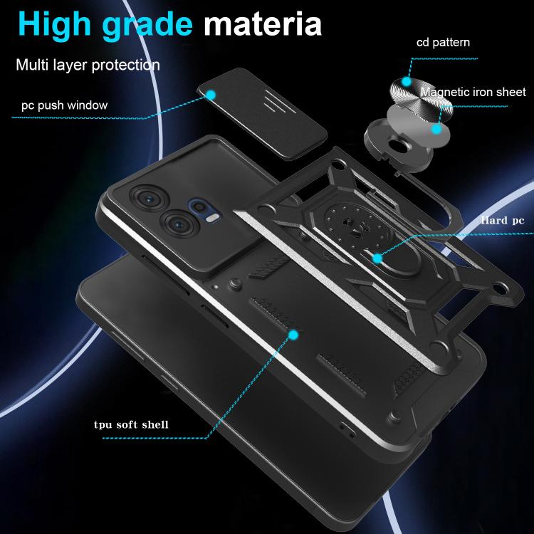 For Motorola Edge 30 Fusion Sliding Camera Cover Design TPU+PC Phone Case(Red) - free shipping - PMC TechLife - Order now!