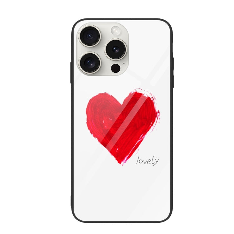 For iPhone 16 Pro Colorful Painted Glass Phone Case(Love) - iPhone 16 Pro Cases by PMC TechLife | Online Shopping South Africa | PMC TechLife | Buy Now Pay Later Mobicred